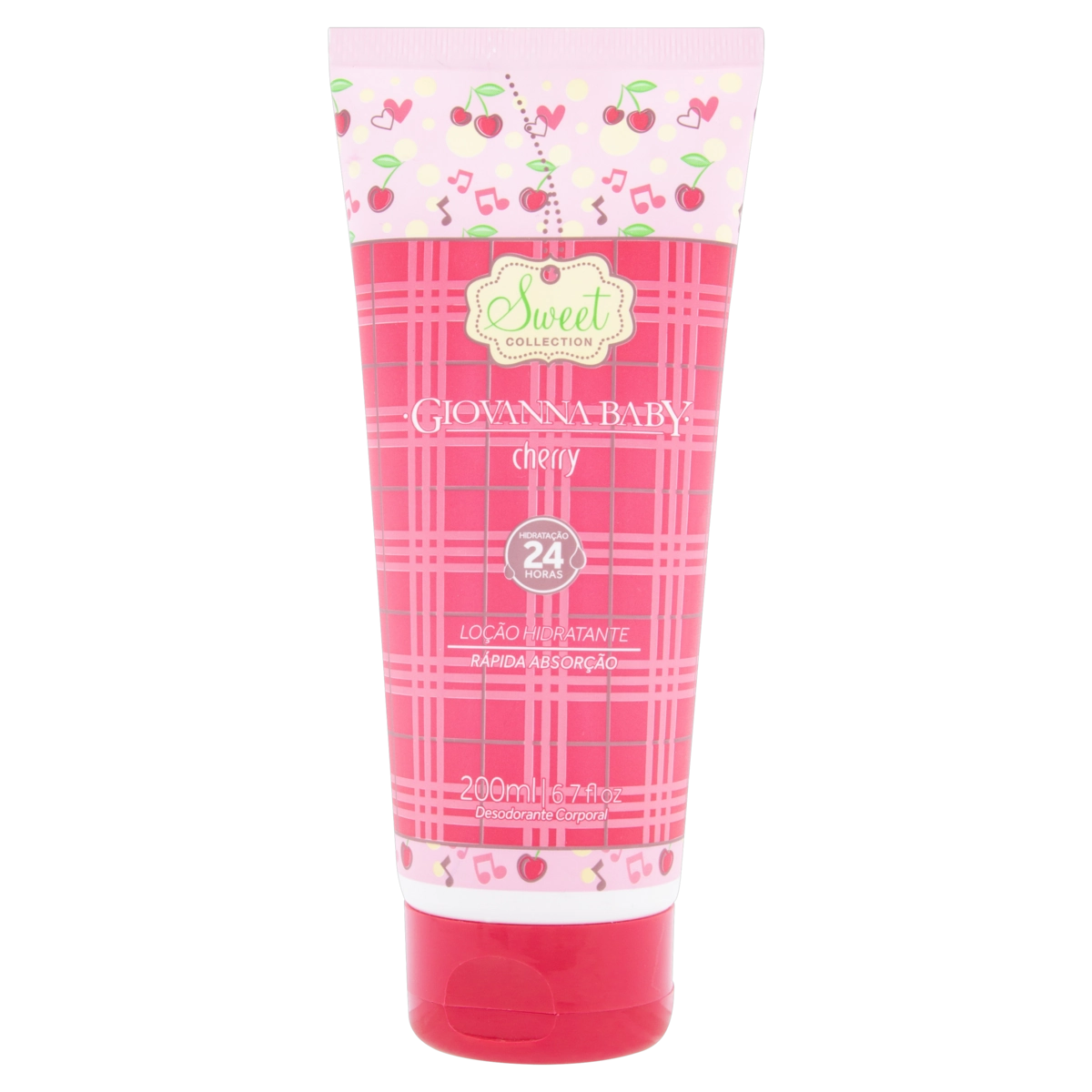 Loção Desodorante Hidratante Corporal Cherry Giovanna Baby Sweet Collection Bisnaga 200ml