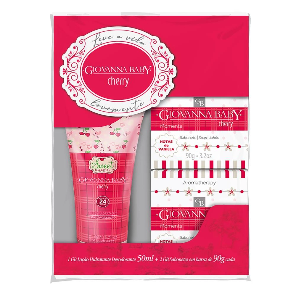 Kit.giovanna Baby 1 Loc.hidr.desod.50ml 2 Sab.90g Cherry