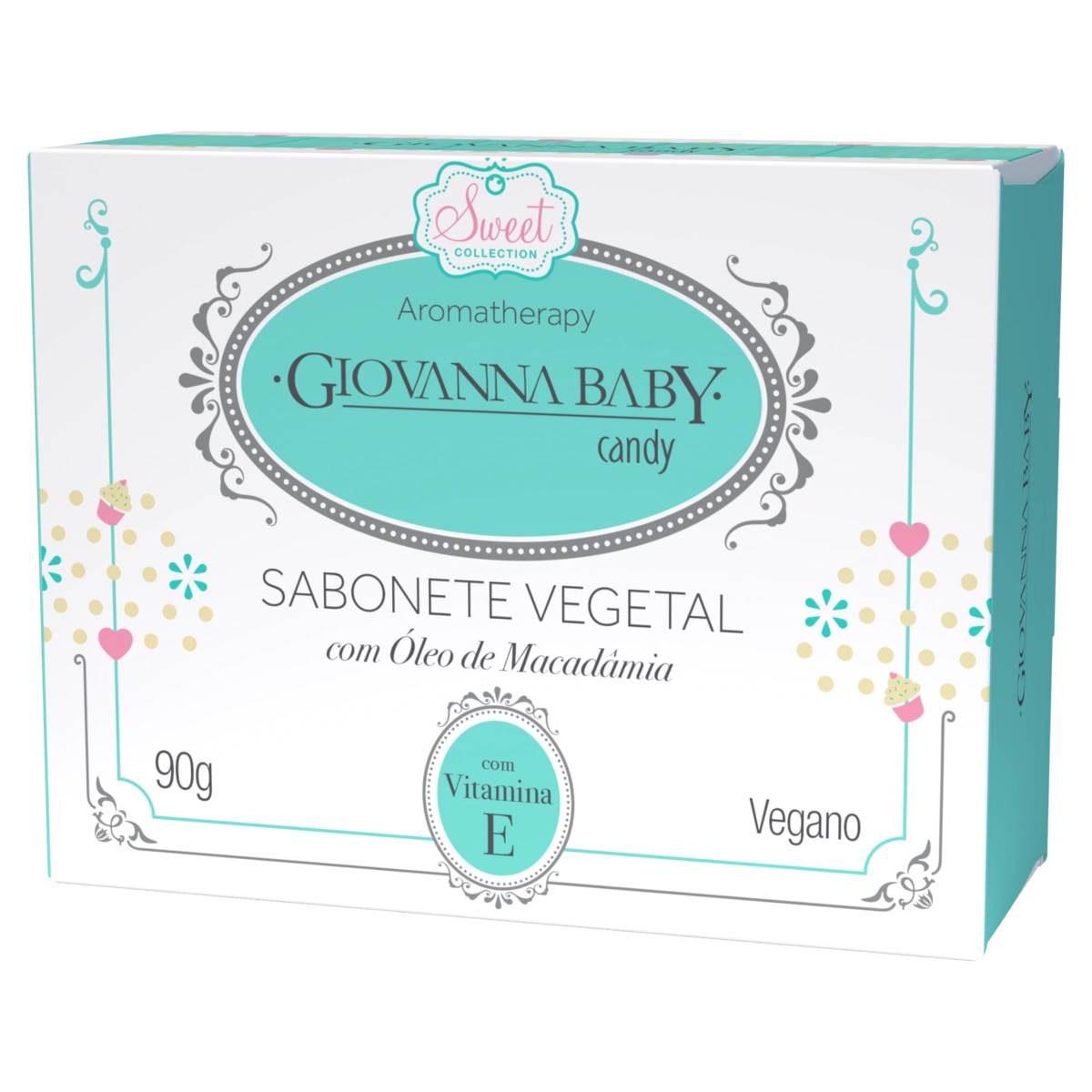 Sabonete Barra Vegetal Candy Giovanna Baby Aromatherapy Sweet Collection Caixa 90g