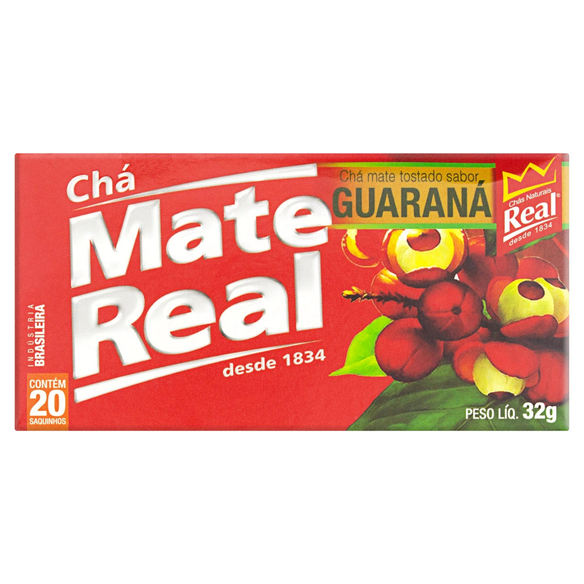 Chá Mate Tostado Guaraná Real Caixa 32g 20 Unidades
