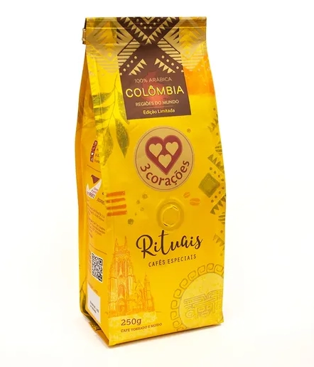 Café Torrado E Moído Colômbia 3 Corações Rituais Regiões Do Mundo Pacote 250g