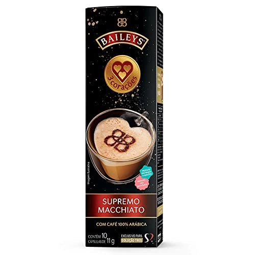 Café Com Leite Em Cápsula Supremo Macchiato 3 Corações Baileys Caixa 110g 10 Unidades