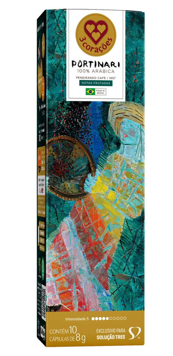 Café Em Cápsula Peneirando Café 1957 3 Corações Portinari Caixa 80g 10 Unidades