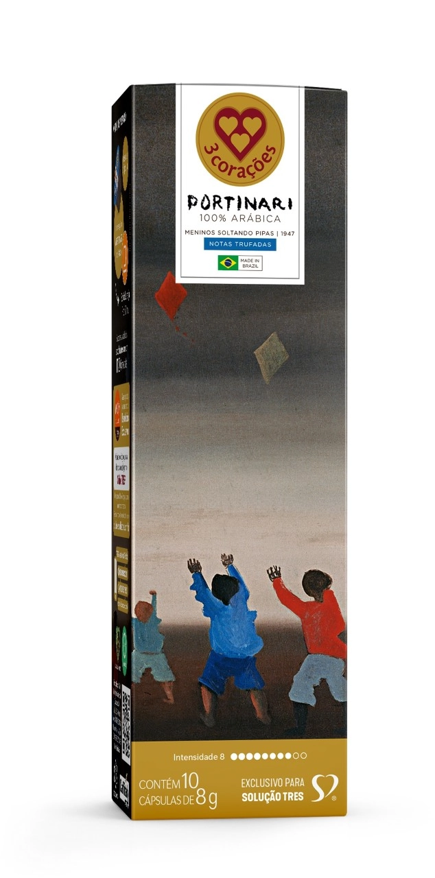 Café Em Cápsula Meninos Soltando Pipas 1947 3 Corações Portinari Caixa 80g 10 Unidades