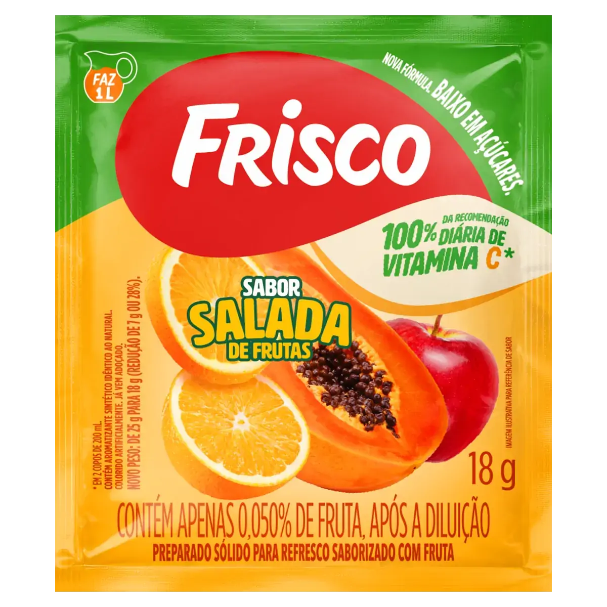 Refresco Em Pó Salada De Frutas Frisco Pacote 18g
