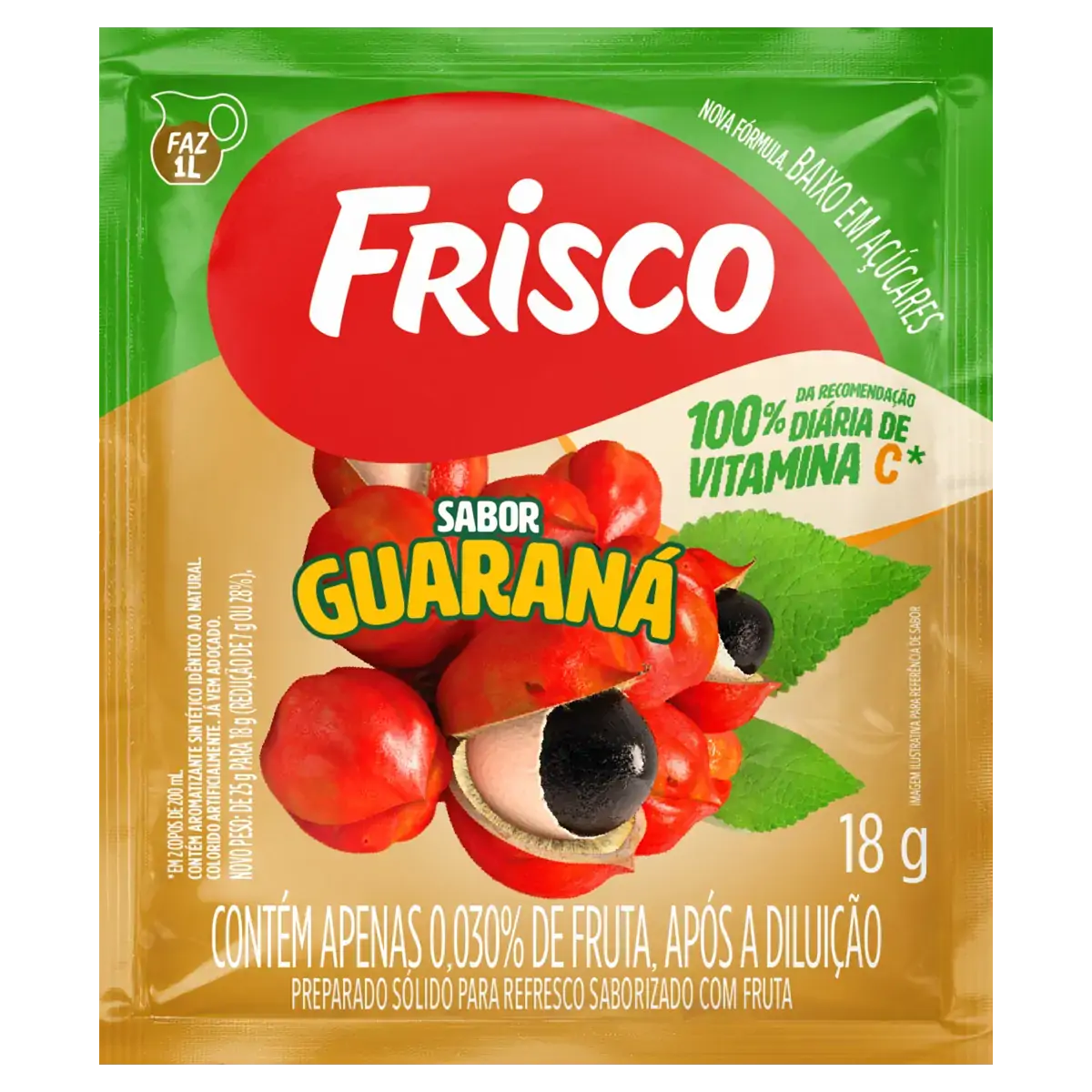Refresco Em Pó Guaraná Frisco Pacote 18g