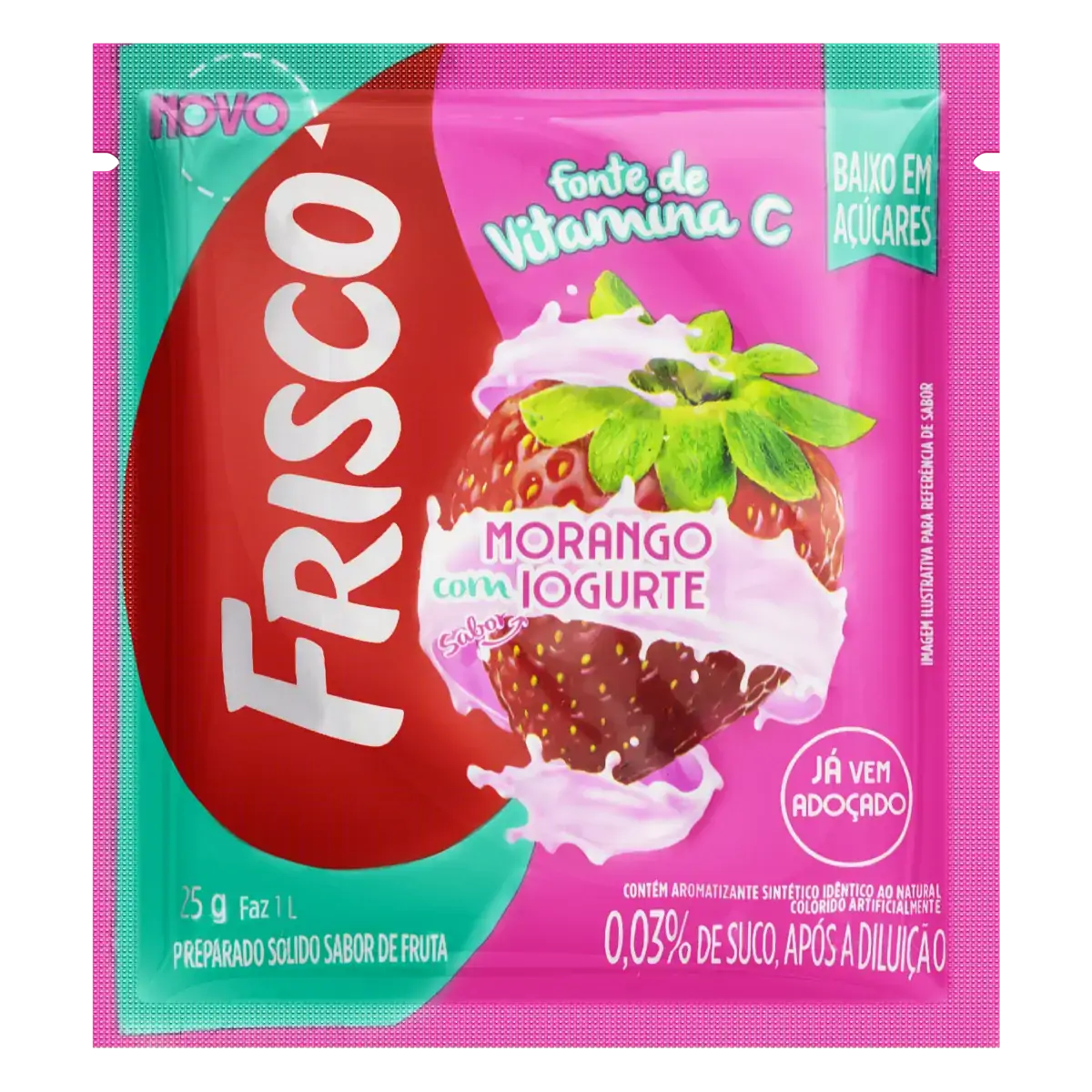 Refresco Em Pó Morango Com Iogurte Frisco Pacote 18g