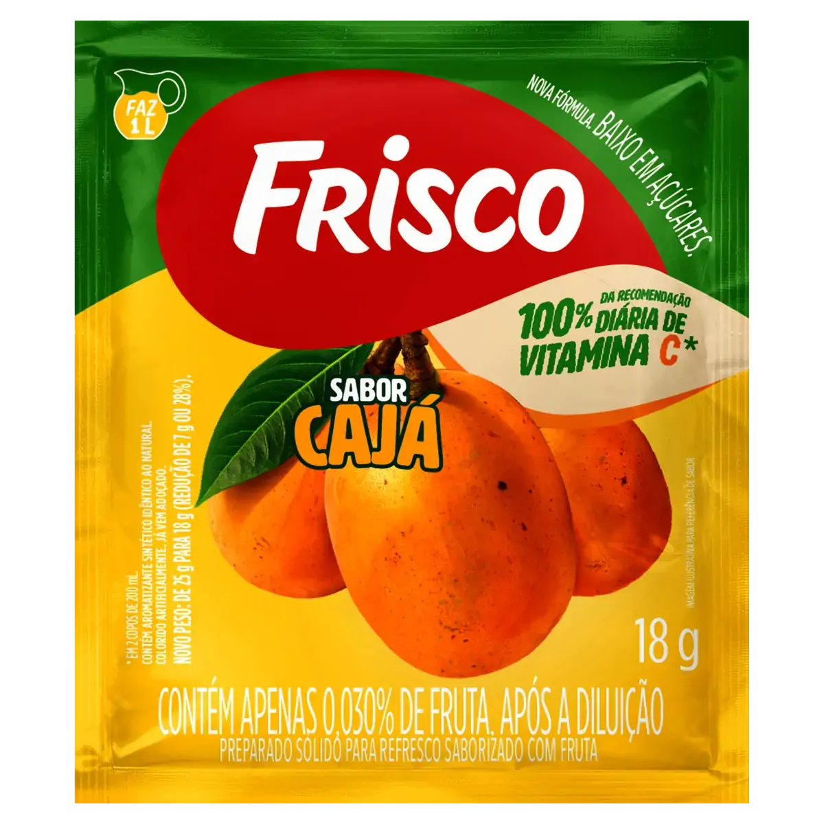 Refresco Em Pó Cajá Frisco Pacote 18g