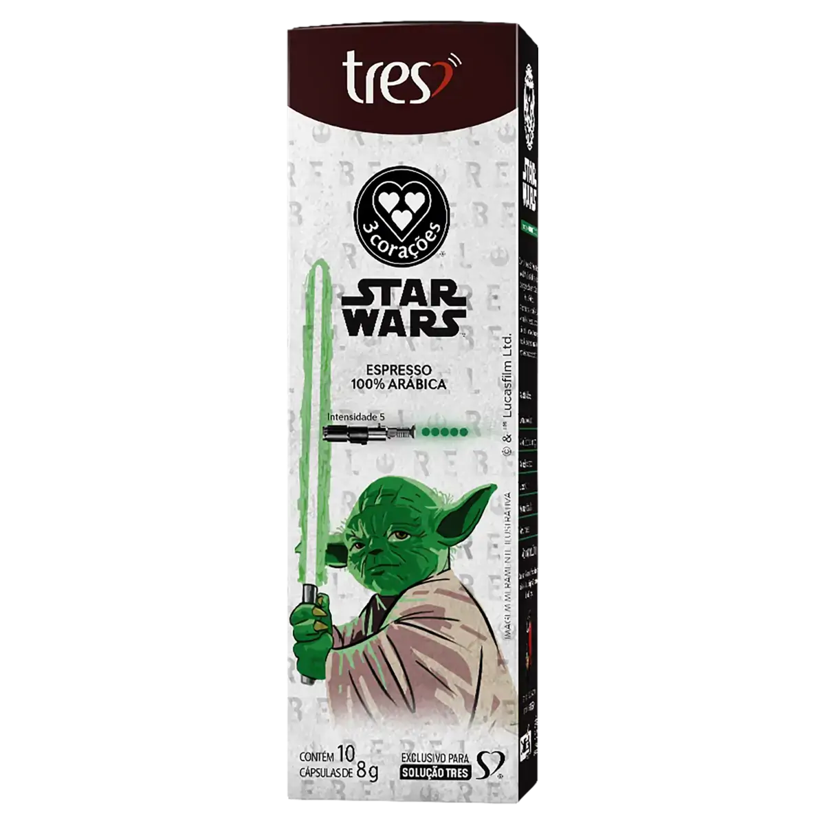 Café Em Cápsula Torrado E Moído Espresso Mestre Yoda Star Wars 3 Corações Caixa 10 Unidades 8g Cada