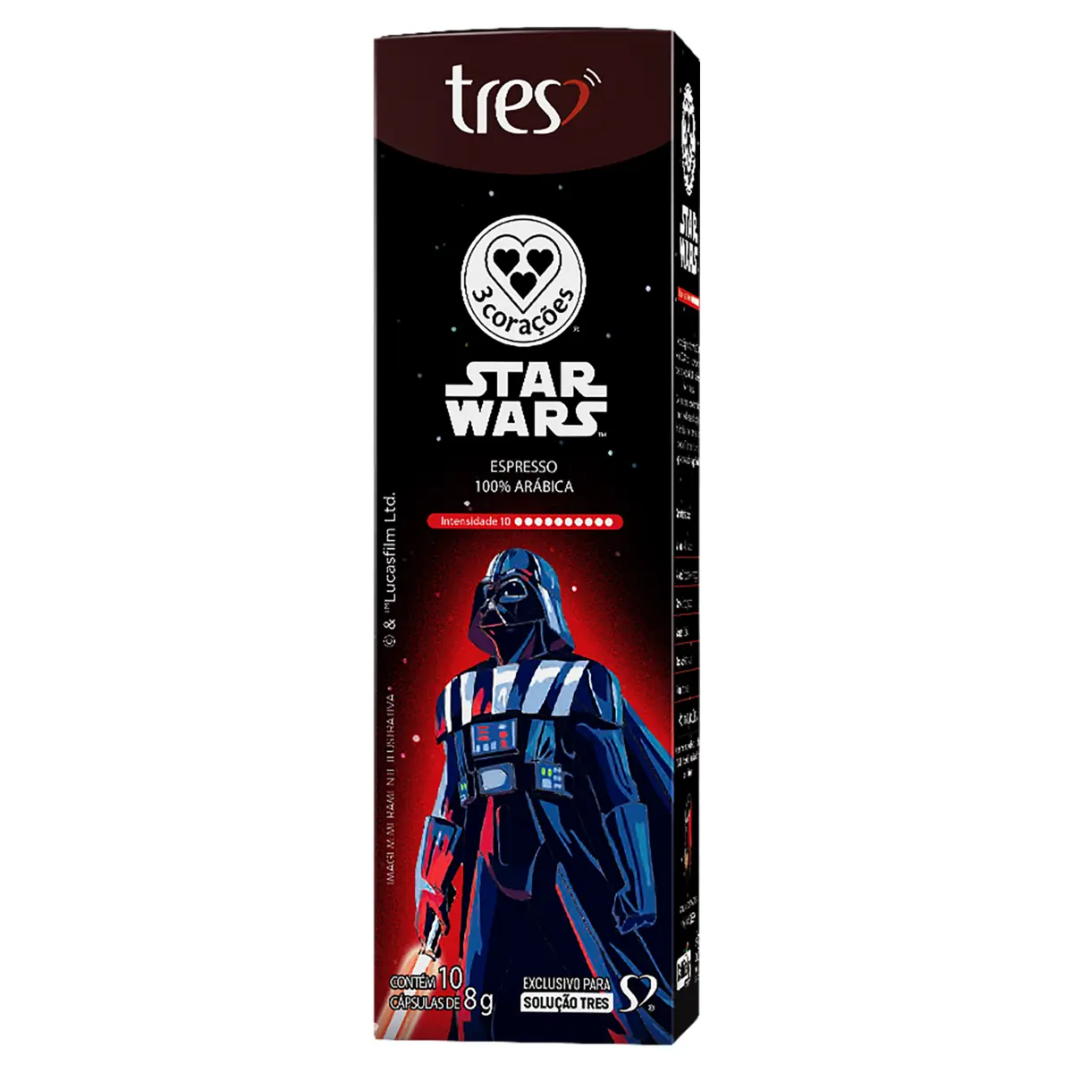 Café Em Cápsula Torrado E Moído Espresso Darth Vader Star Wars 3 Corações Caixa 10 Unidades 8g Cada
