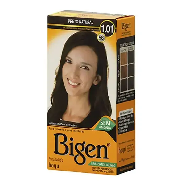 Kit Tintura Permanente Pó 1.01 Preto Natural Bigen