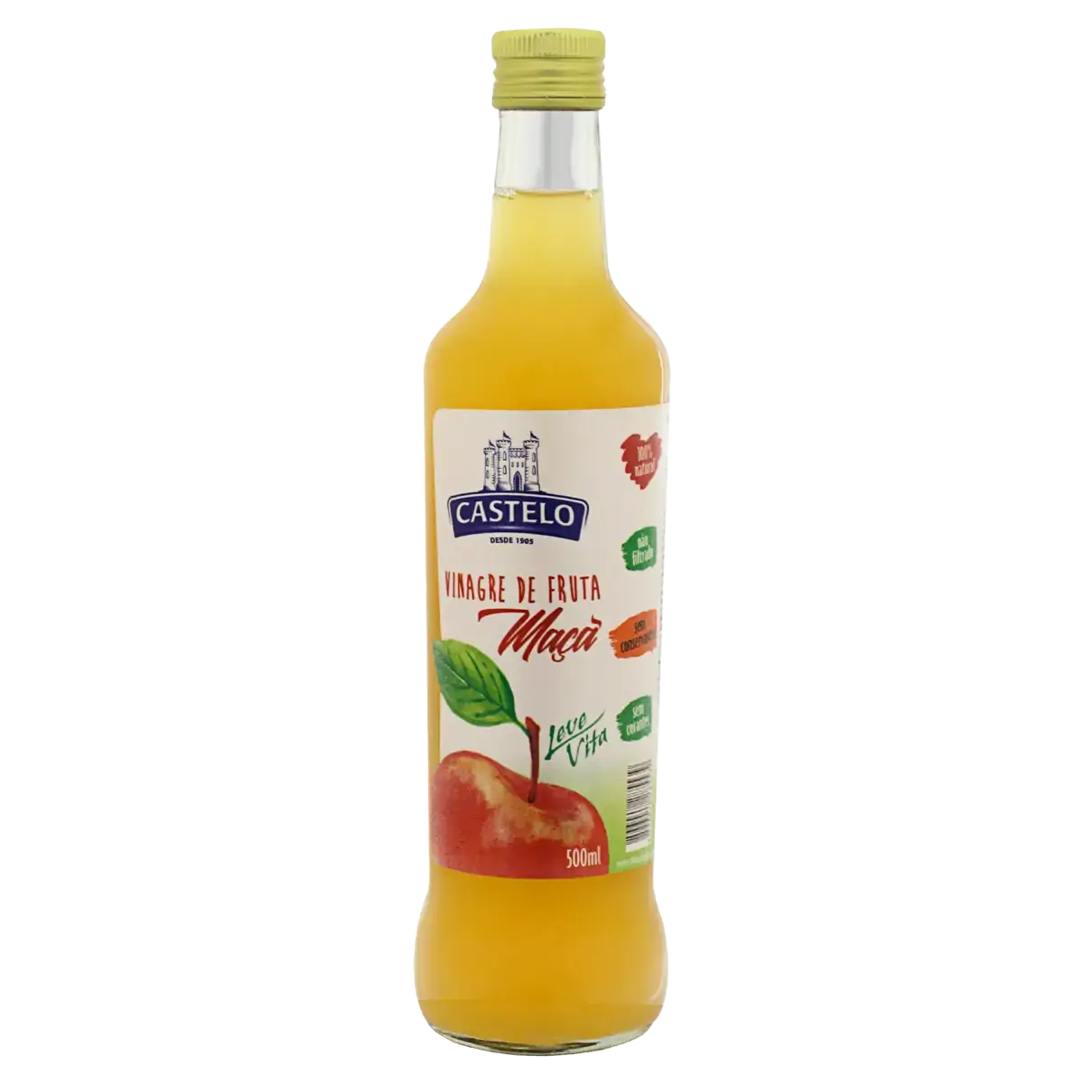 Vinagre De Maçã Castelo Leve Vita Vidro 500ml