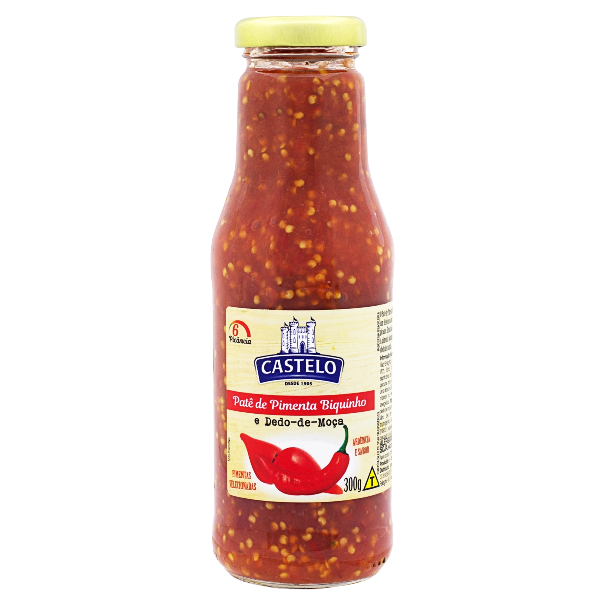 Patê Pimenta Biquinho E Dedo De Moça Castelo Vidro 300g