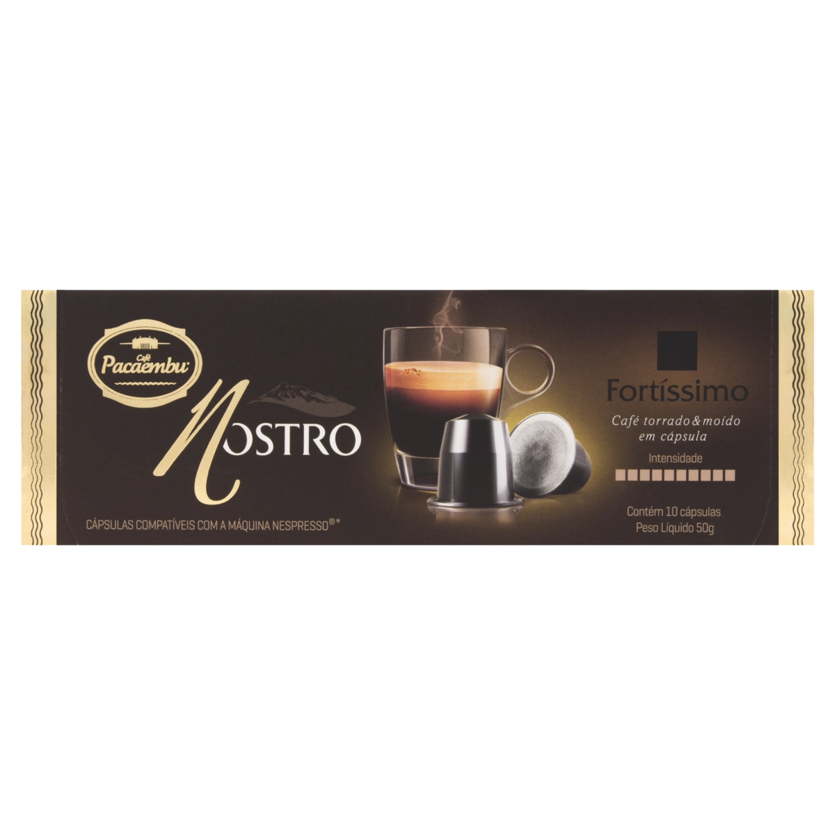 Café Em Cápsula Torrado E Moído Fortíssimo Café Pacaembu Nostro Caixa 50g 10 Unidades