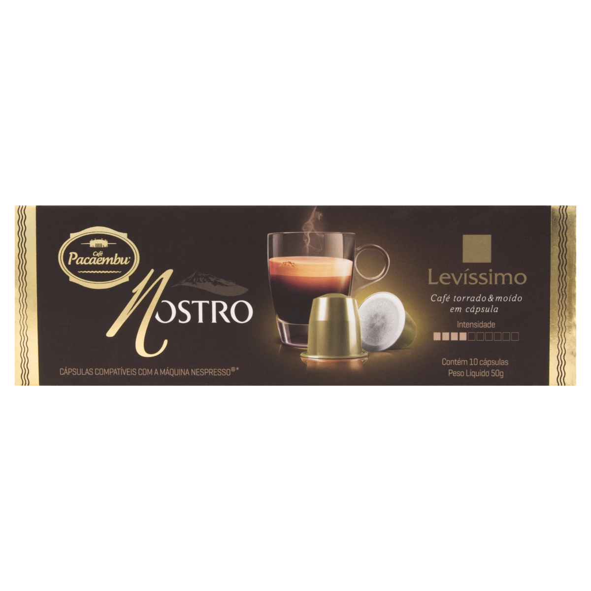 Café Em Cápsula Torrado E Moído Levíssimo Café Pacaembu Nostro Caixa 50g 10 Unidades