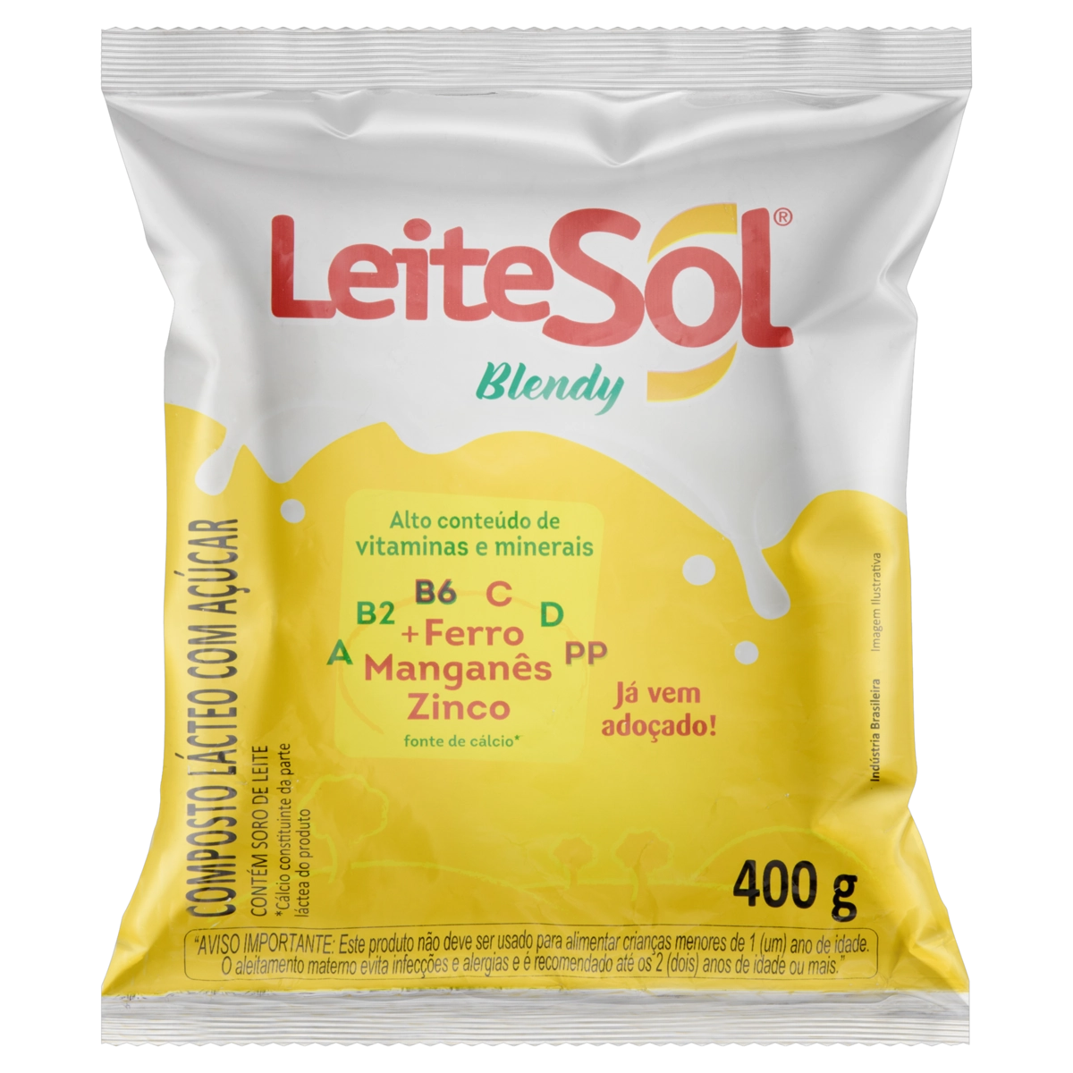 Composto Lácteo Com Açúcar Leitesol Blendy Pacote 400g