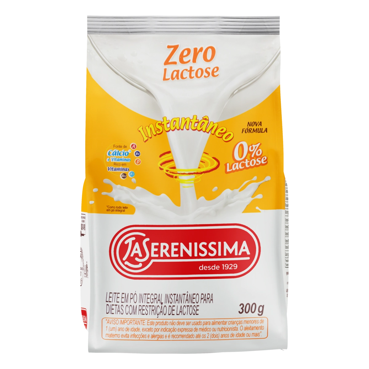 Leite Pó Instantâneo Integral Zero Lactose La Serenissima Pacote 300g