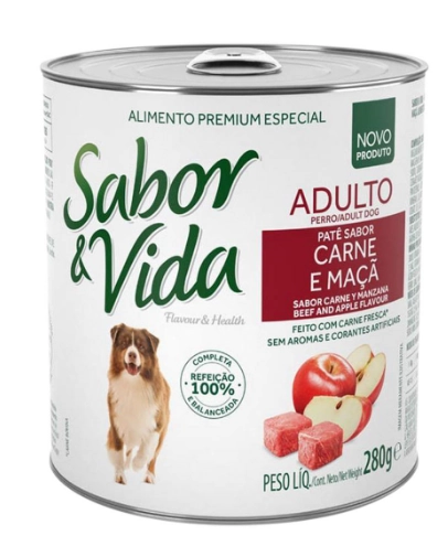 Patê Para Cães Adultos Carne E Maçã Sabor Vida Lata 280g