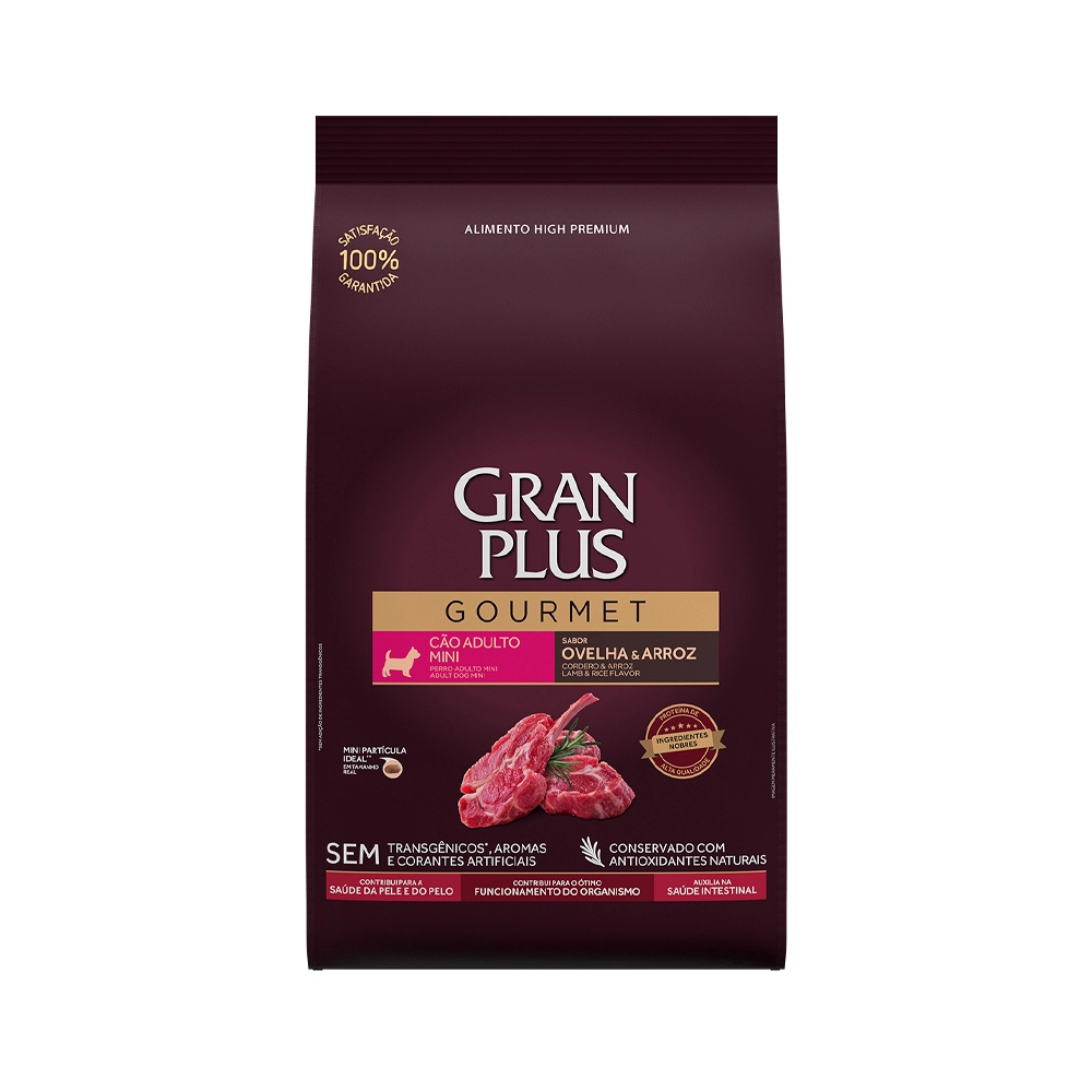 Granplus Gourmet Caes Filhote Mini E Pequeno Ovelha Arroz 3kg