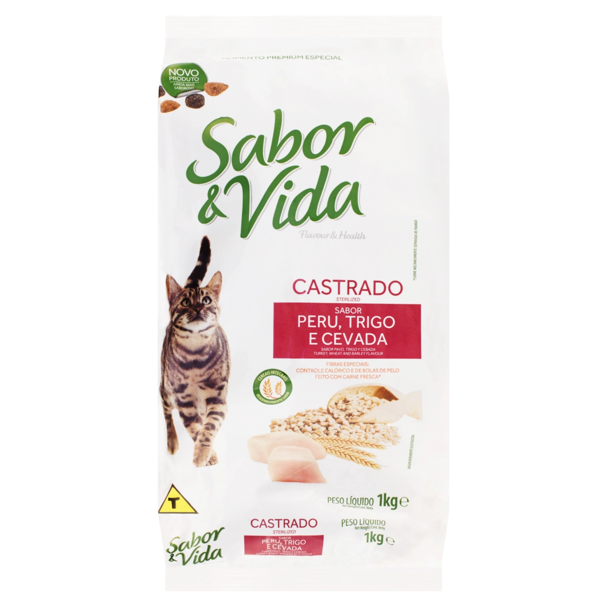 Alimento Para Gatos Castrados Adultos Peru, Trigo E Cevada Sabor Vida Pacote 1kg