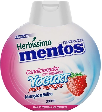 Condicionador Mentos Yogurt Morango Herbíssimo Frasco 300ml
