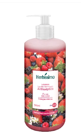 Sabonete Líquido Antisséptico Frutas Silvestres Herbíssimo Frasco 500ml