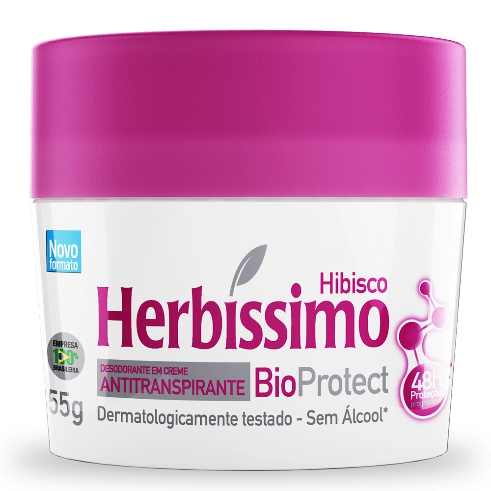 Desodorante Creme Hibisco Herbíssimo Bio Protect 55g