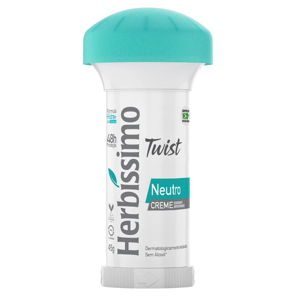 Desodorante Creme Antiperspirante Neutro Herbíssimo Twist 45g