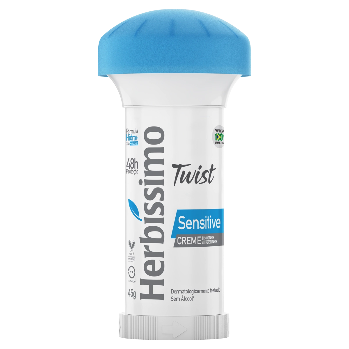 Desodorante Creme Antiperspirante Sensitive Herbíssimo Twist 45g