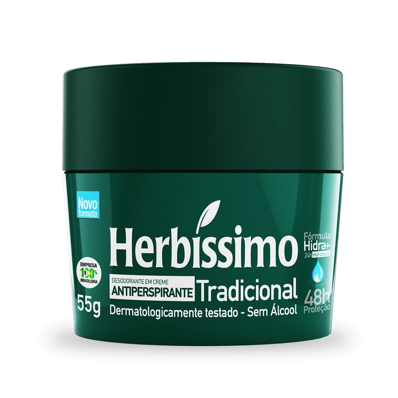 Desodorante Creme Antiperspirante Tradicional Herbíssimo 55g