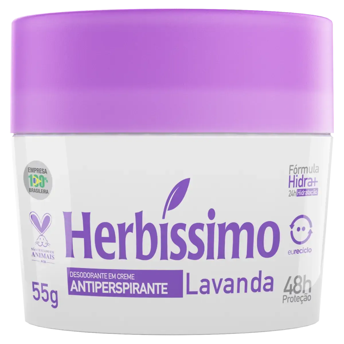 Desodorante Creme Antiperspirante Lavanda Herbíssimo 55g