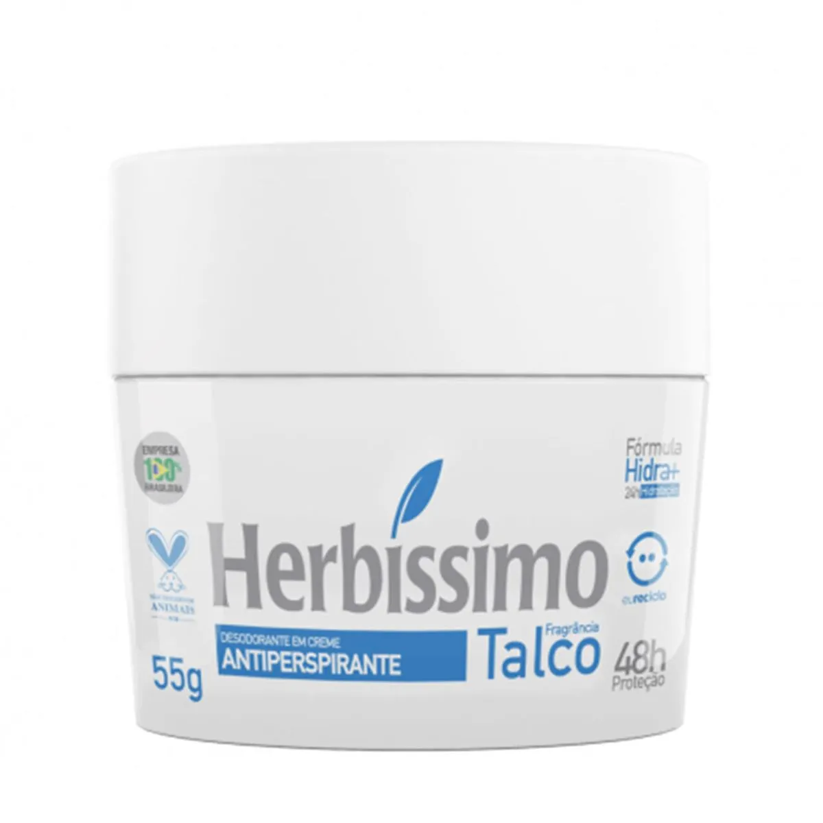 Desodorante Creme Antiperspirante Talco Herbíssimo 55g