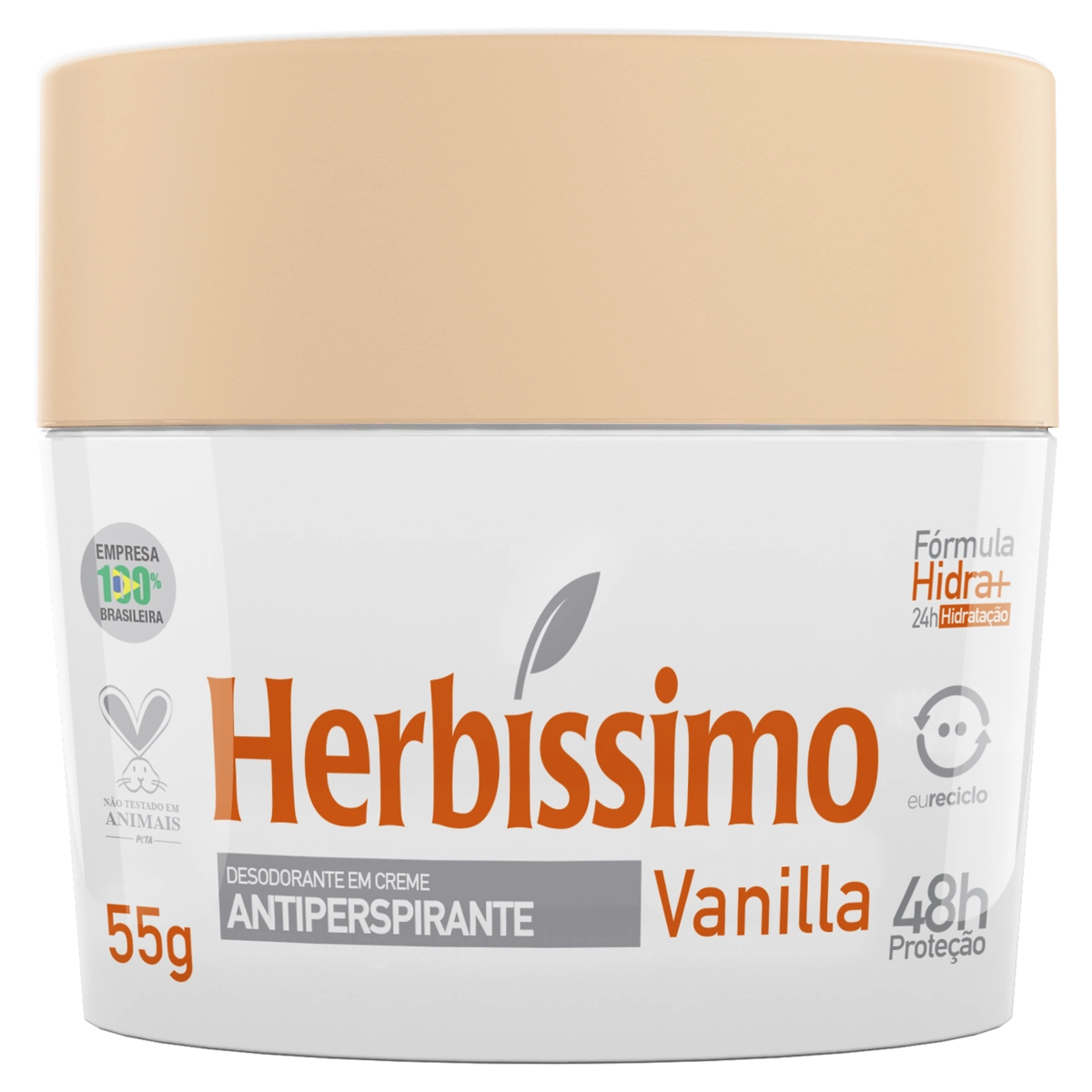 Desodorante Creme Antiperspirante Vanilla Herbíssimo 55g