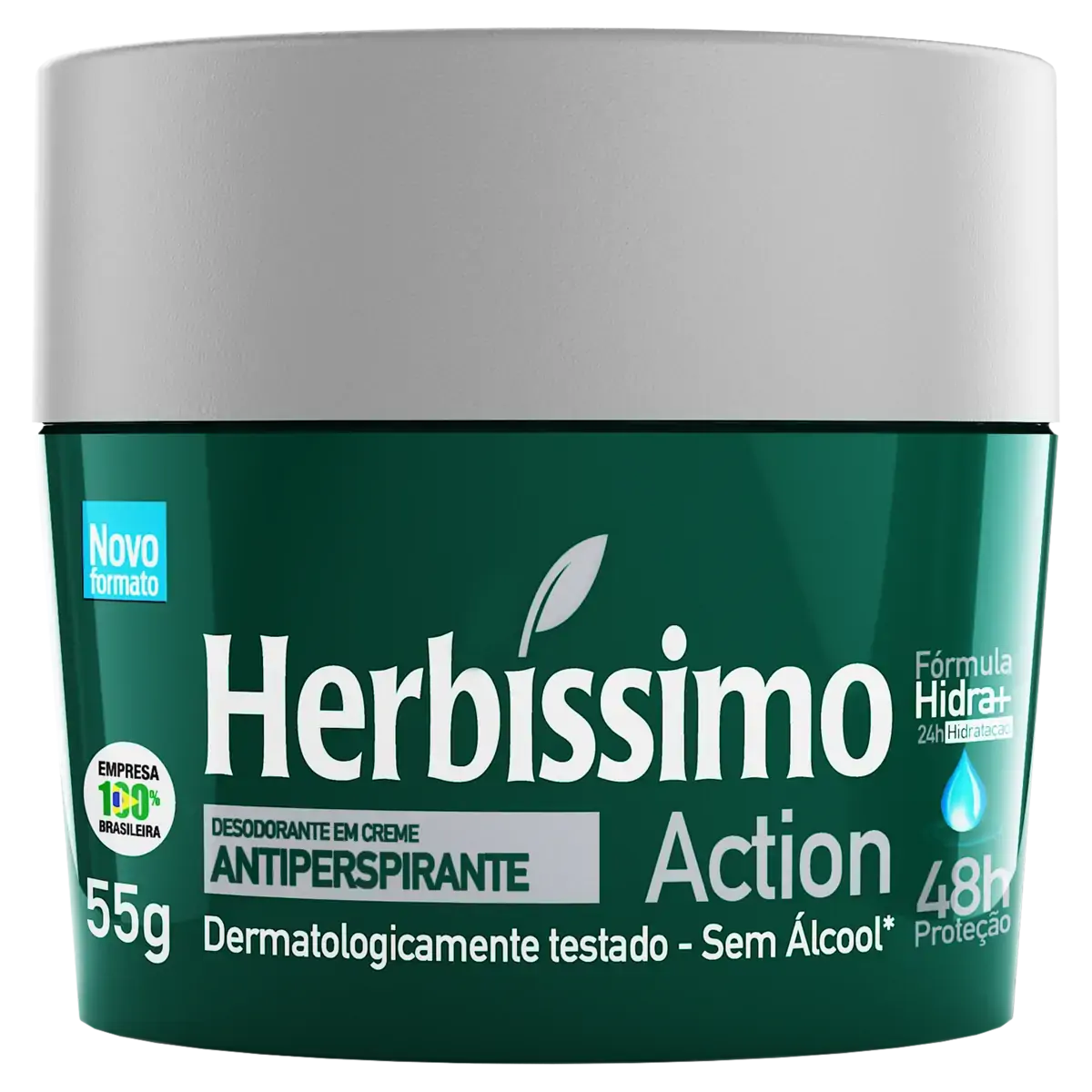 Desodorante Creme Antiperspirante Action Herbíssimo 55g