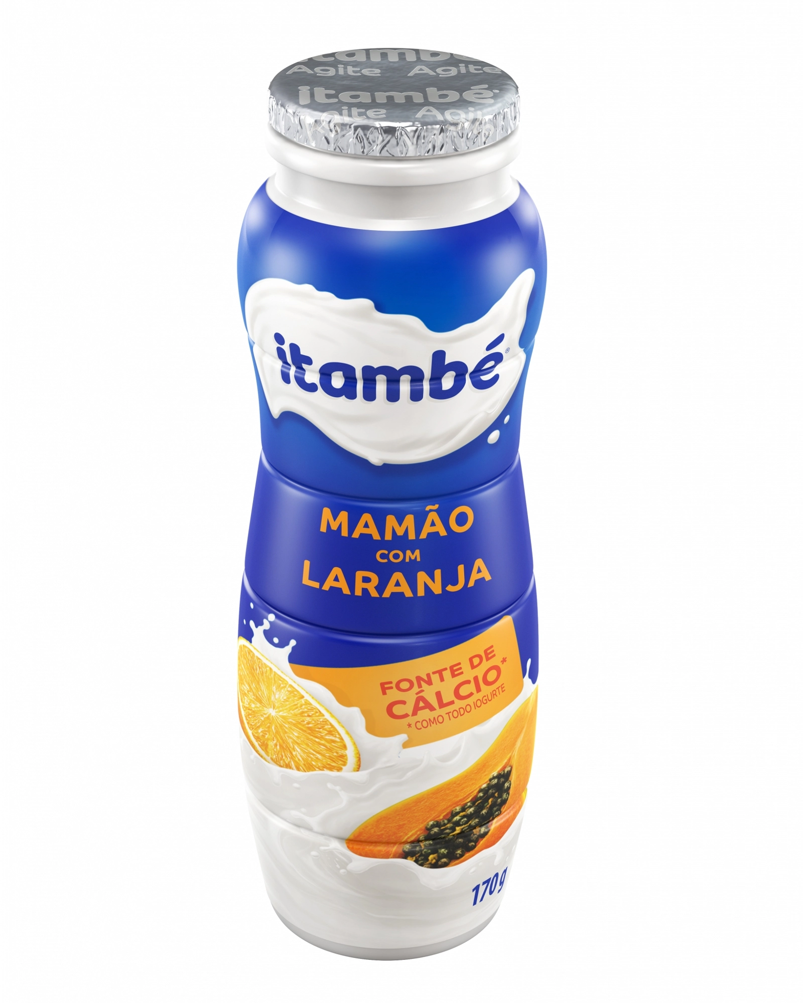 Iogurte Parcialmente Desnatado Mamão Com Laranja Itambé Frasco 170g