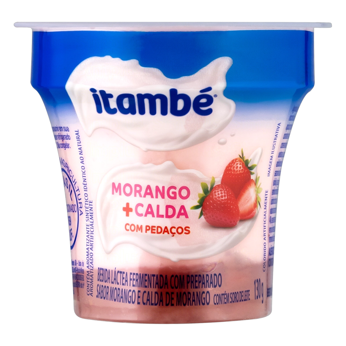 Bebida Láctea Fermentada Morango Calda Morango Itambé Pote 130g