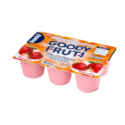 Bebida Láctea Fermentada Morango Itambé Goody Bandeja 540g 6 Unidades