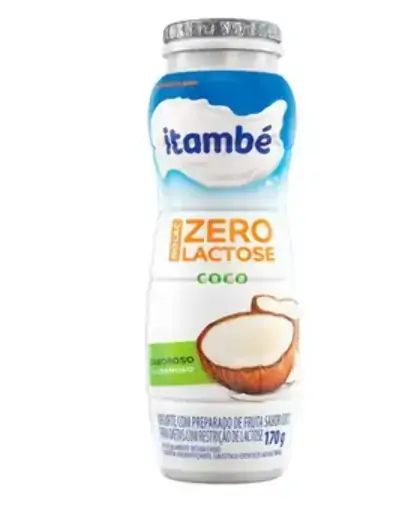 Iogurte Parcialmente Desnatado Coco Zero Lactose Itambé Nolac Frasco 170g