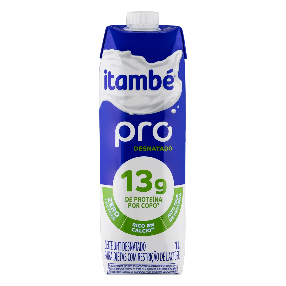 Leite Uht Desnatado Zero Lactose Itambé Pro Caixa Com Tampa 1l
