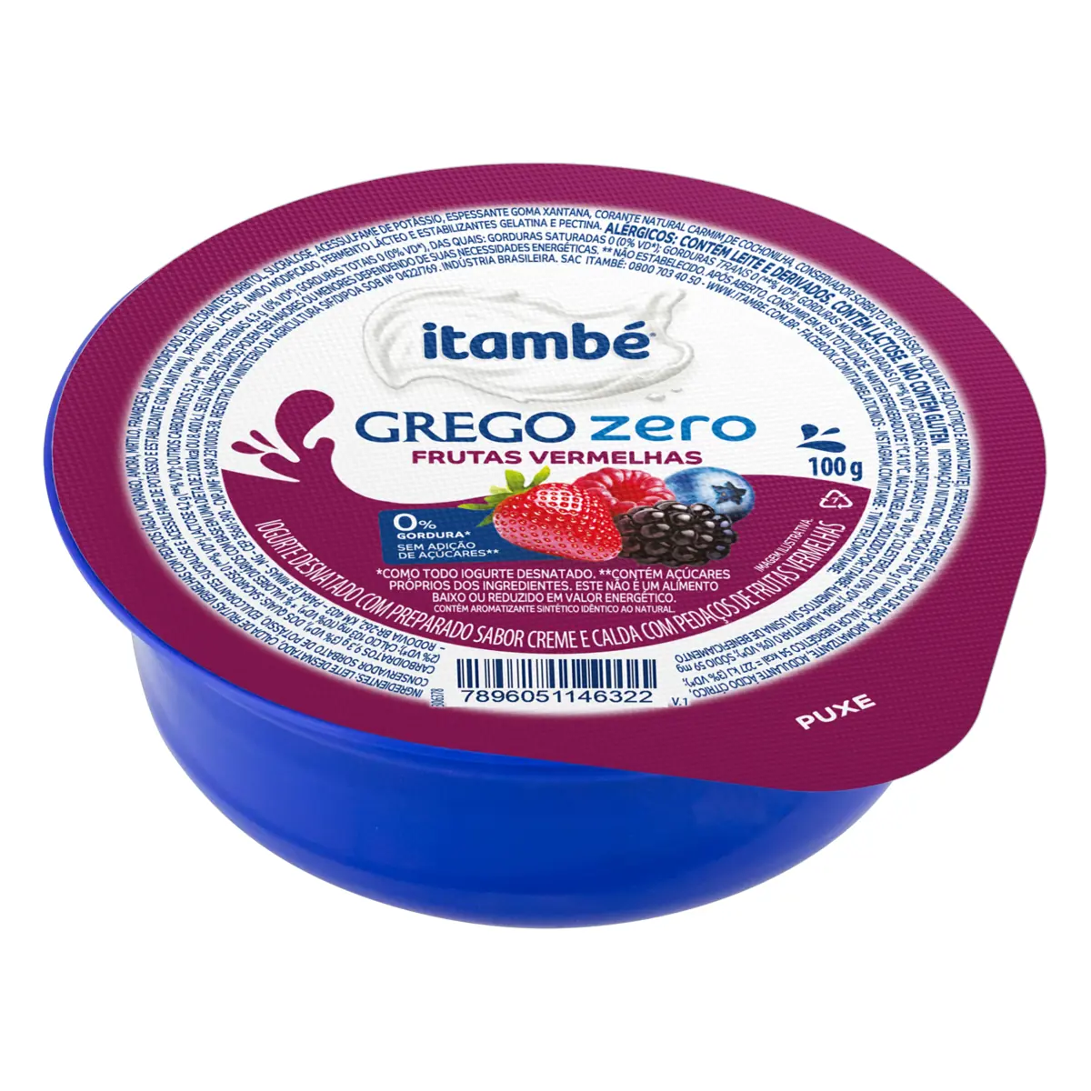 Iogurte Grego Morango Zero Lactose Itambé Zero Pote 100g