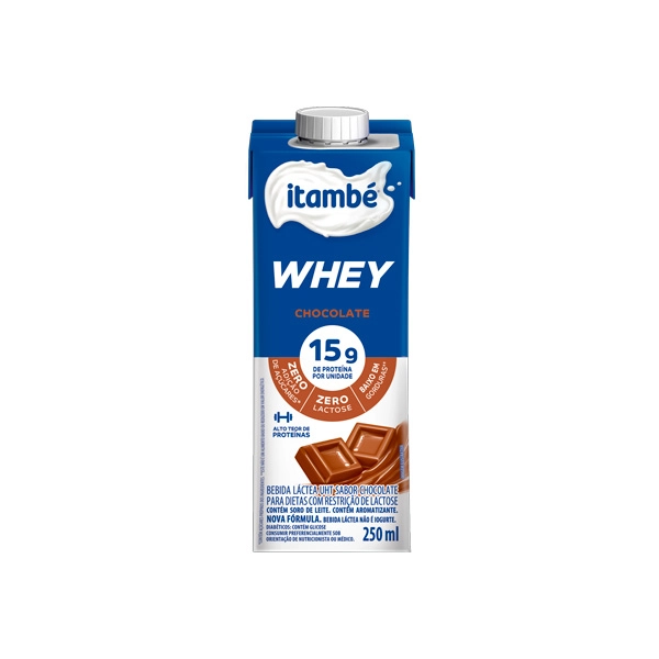 Bebida Láctea Uht Chocolate Zero Lactose Itambé Whey Caixa 250ml