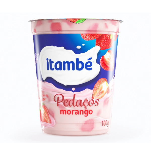 Iogurte Integral Morango Itambé Pedaços Pote 100g