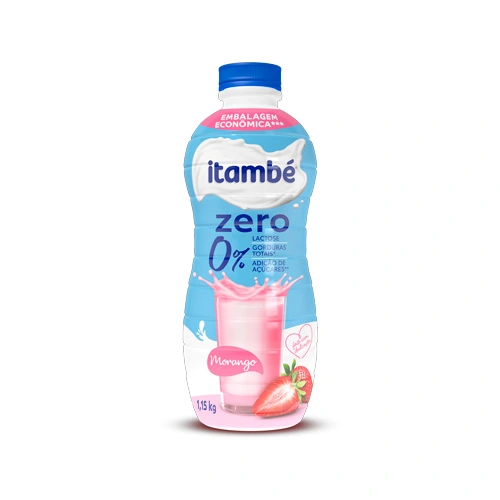 Iogurte Parcialmente Desnatado Morango Zero Lactose Itambé Nolac Garrafa 1,15kg Embalagem Econômica