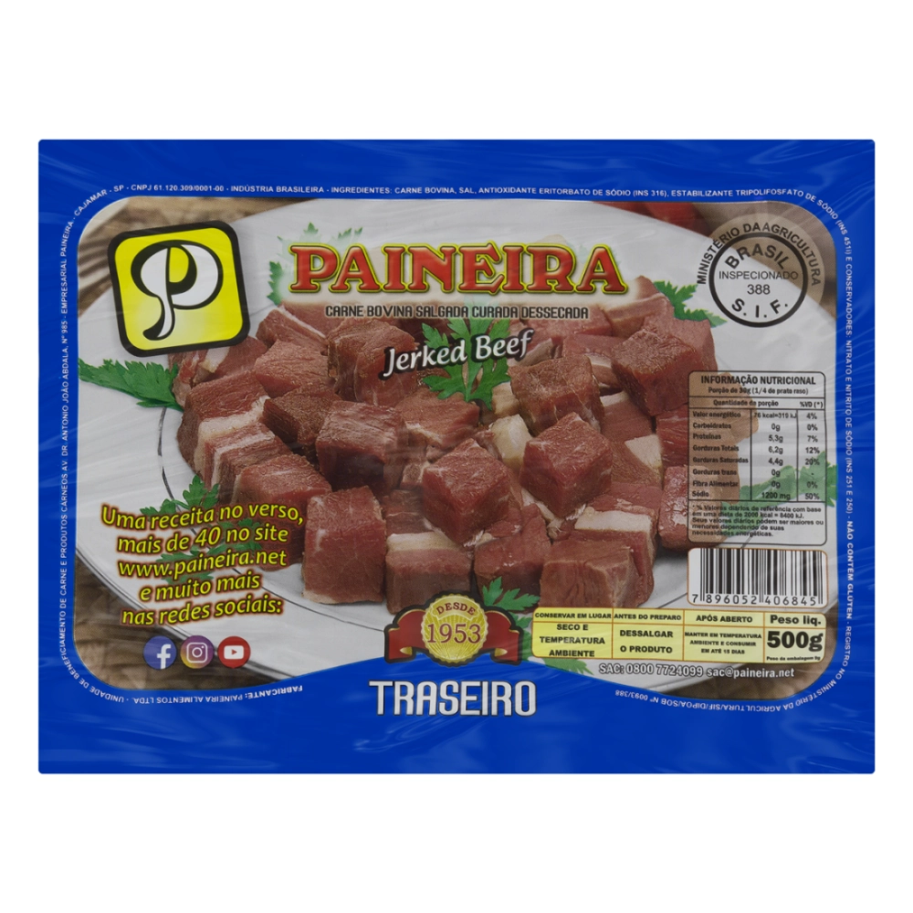 Traseiro Bovino Jerked Beef Paineira 500g