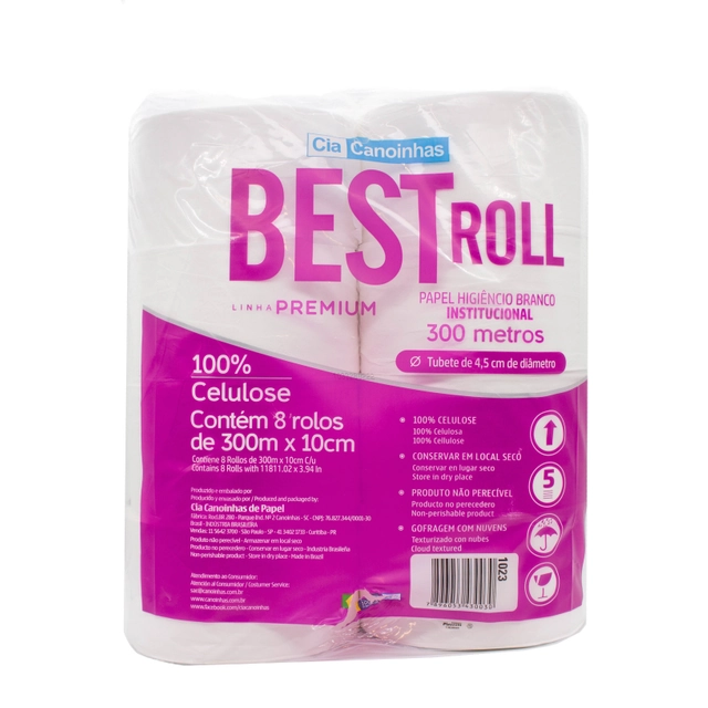 Papel Higiênico Best Roll 8 Rolos 300 Metros