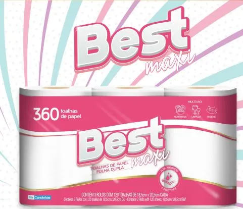 Papel Toalha Fd Best Maxi C/3 Folha Dupla