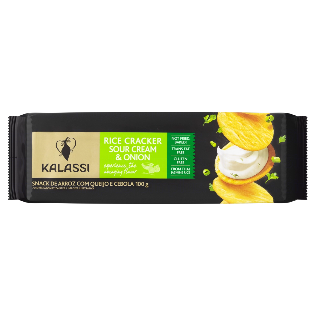 Snack De Arroz Queijo E Cebola Kalassi Pacote 100g