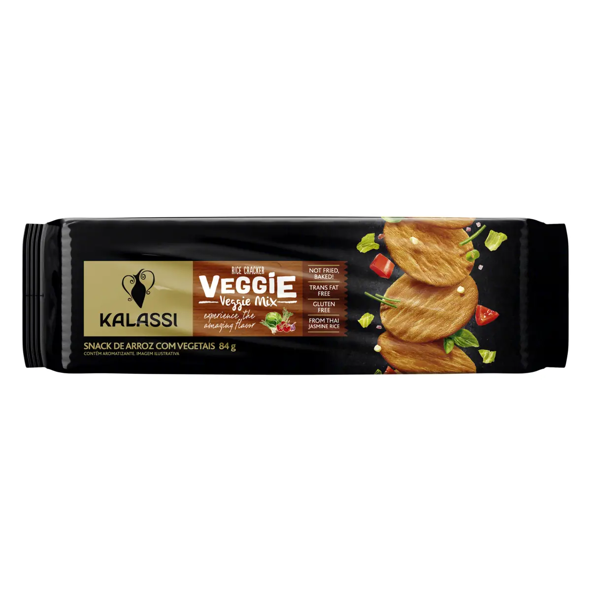 Snack De Arroz Vegetais Kalassi Veggie Pacote 84g
