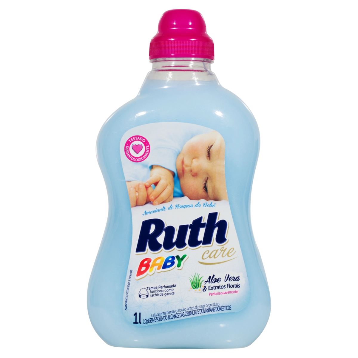 Amaciante De Roupa Diluído Aloe Vera Extratos Florais Ruth Care Baby Frasco 1l