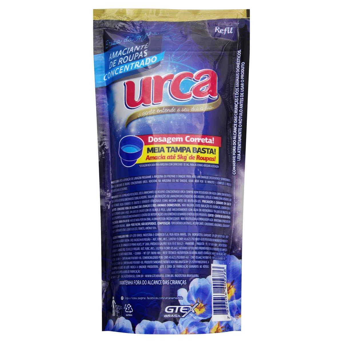 Amaciante De Roupa Concentrado Brisa Da Manhã Urca Sachê 500ml Refil